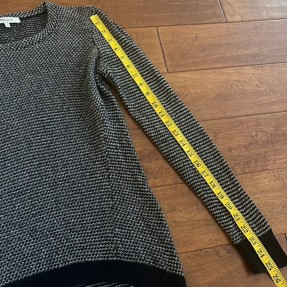 Madewell Crewneck Knit Sweater Marled Black Size S - Picture 10 of 10